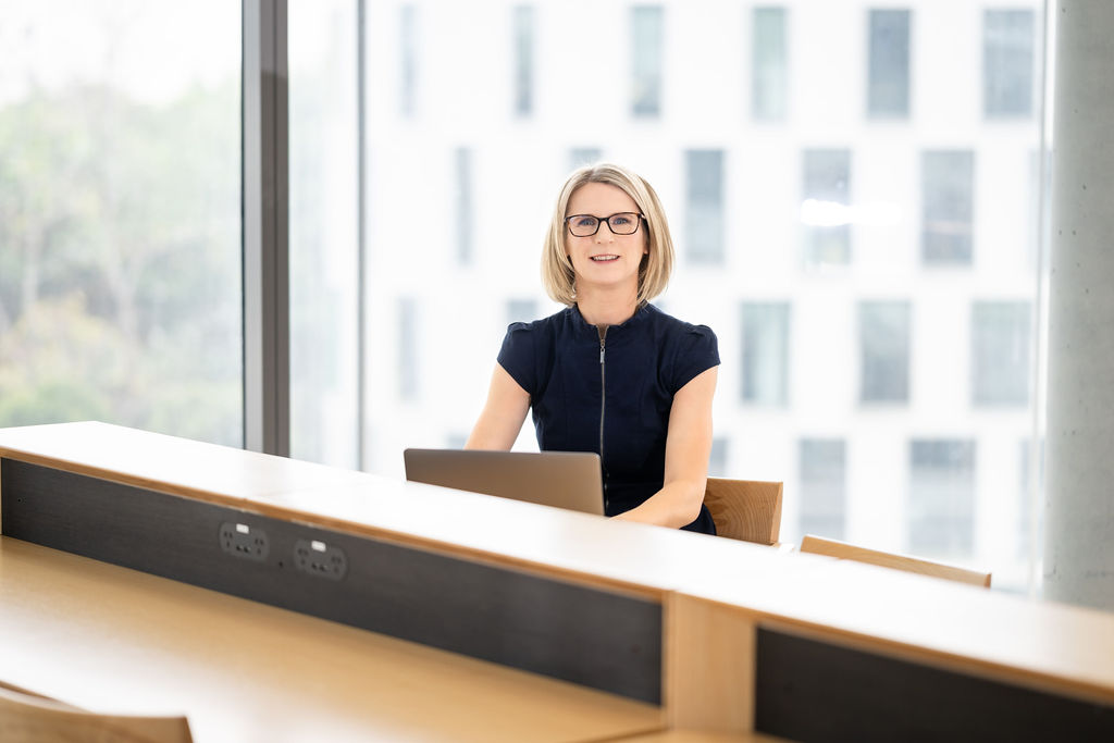 DNA expert Helen Roebuck speaking whilst seated